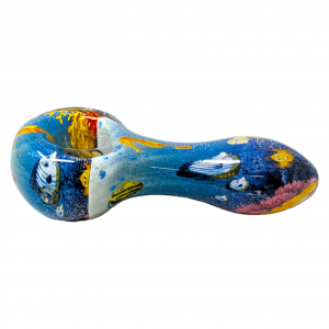 3.5" Sea World Themed Art Hand Pipe - [HP343]